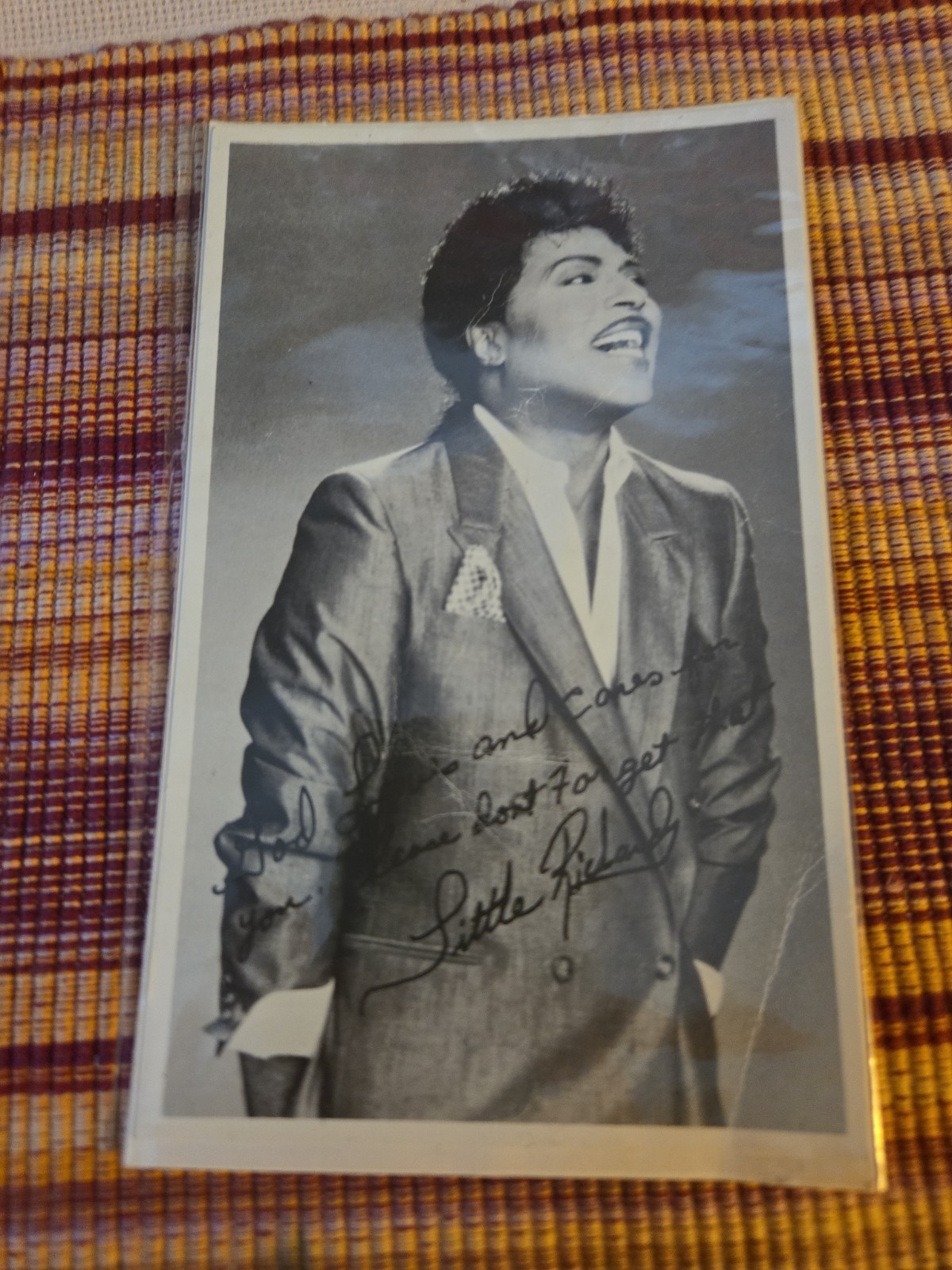 Little Richard Original Photo 1970s/80s Signed Inscription Promo Rock Piano