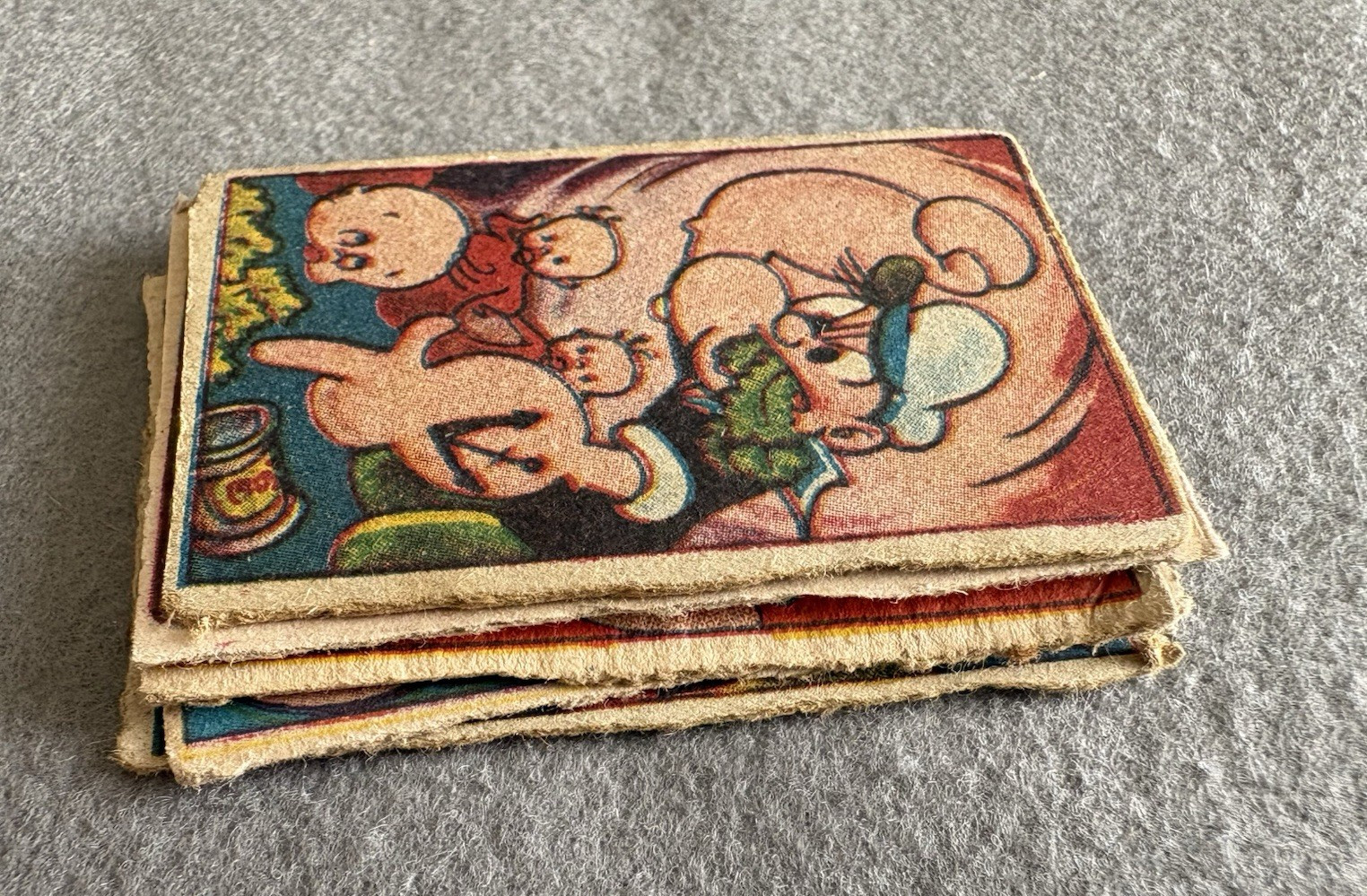 POPEYE Menko Cards 5pcs Lot 1940s-1950s Japan Vintage Anime Collectible Set