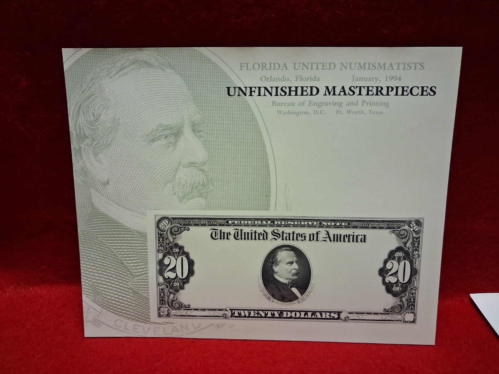 1994 Bureau Of Engraving & Printing Unfinished Masterpieces Set Of 4