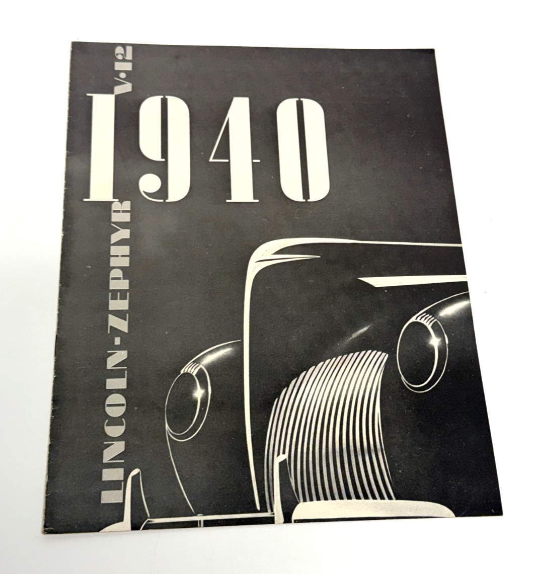 Vtg 1940 Lincoln Zephyr Original Dealer Showroom Brochure V12 Sedan Coupe