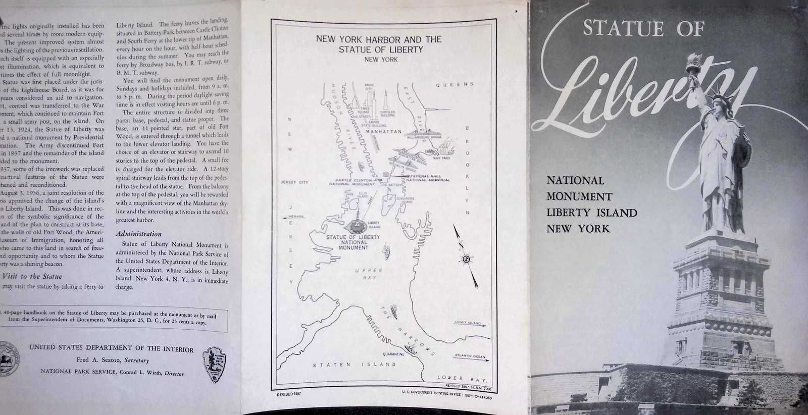 Statue of Liberty Souvenir Booklet Liberty Island NY c1950s Americana