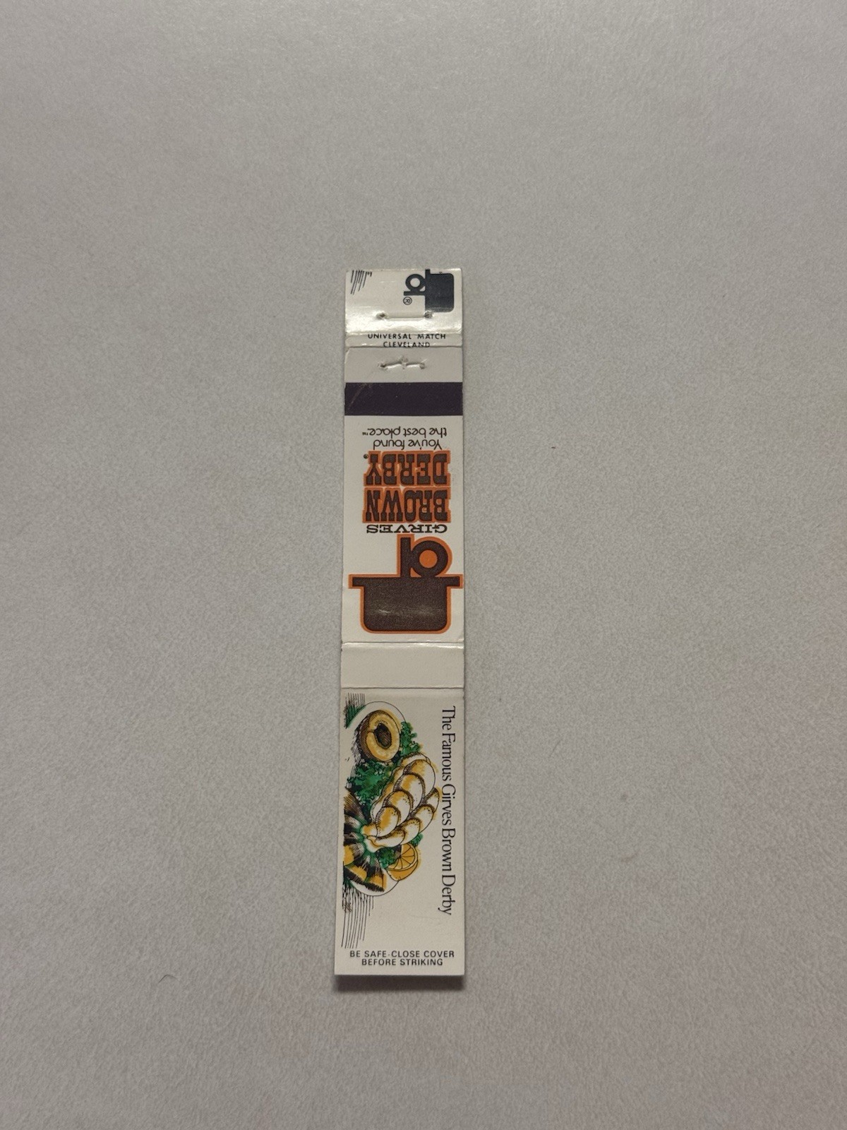 Girves Brown Derby Ohio Matchbook Cover 338