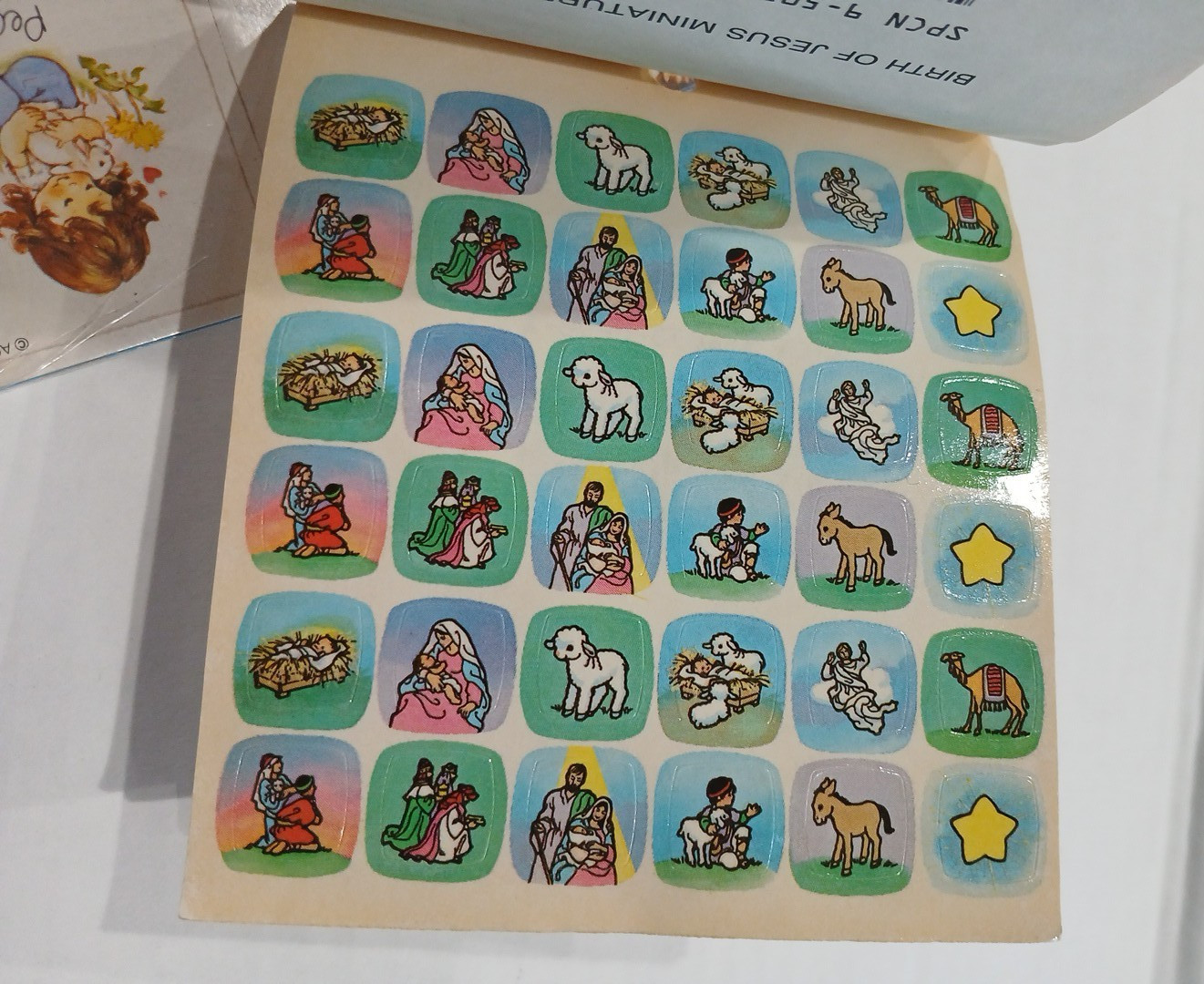 Vintage 1980s Religious Sticker Packs American Greetings RediStix Nativity Lot