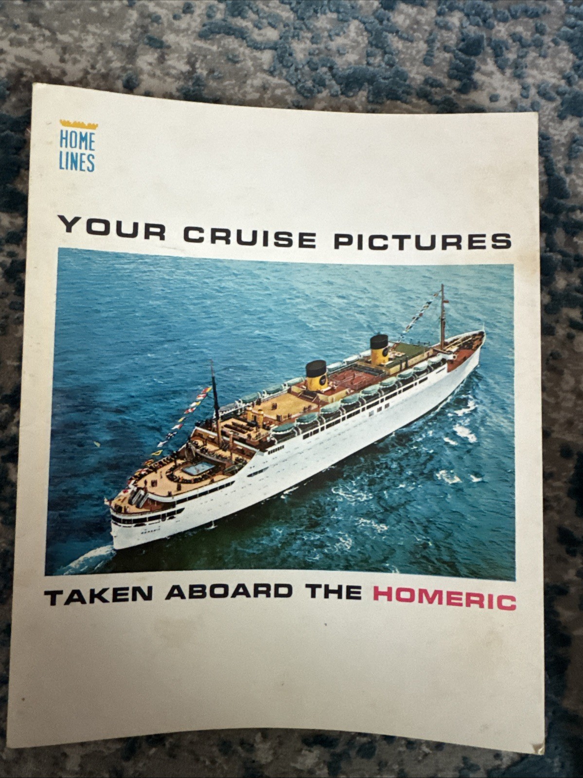 Vintage Home Lines Homeric Italy Italian Cruise Photo Travel Ephemera Pair