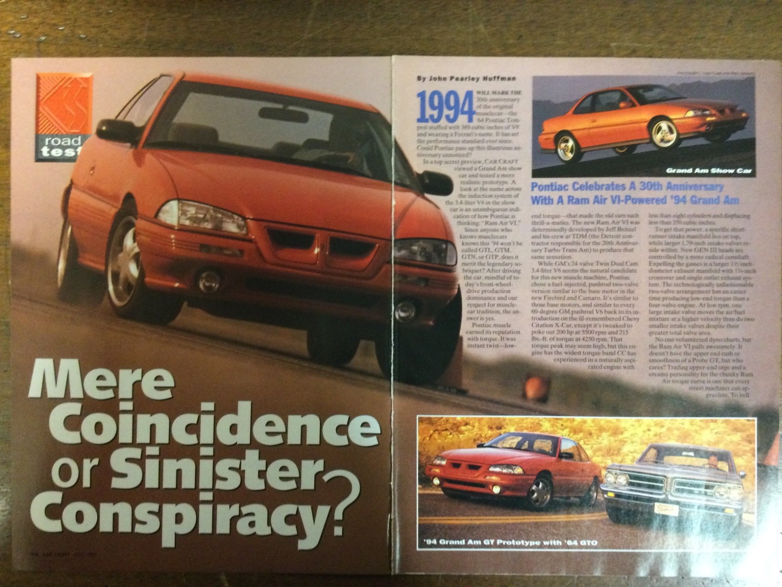 8884 Article Pictorial Road Test 1994 Pontiac Grand Am Ram Air 30th Anniversary