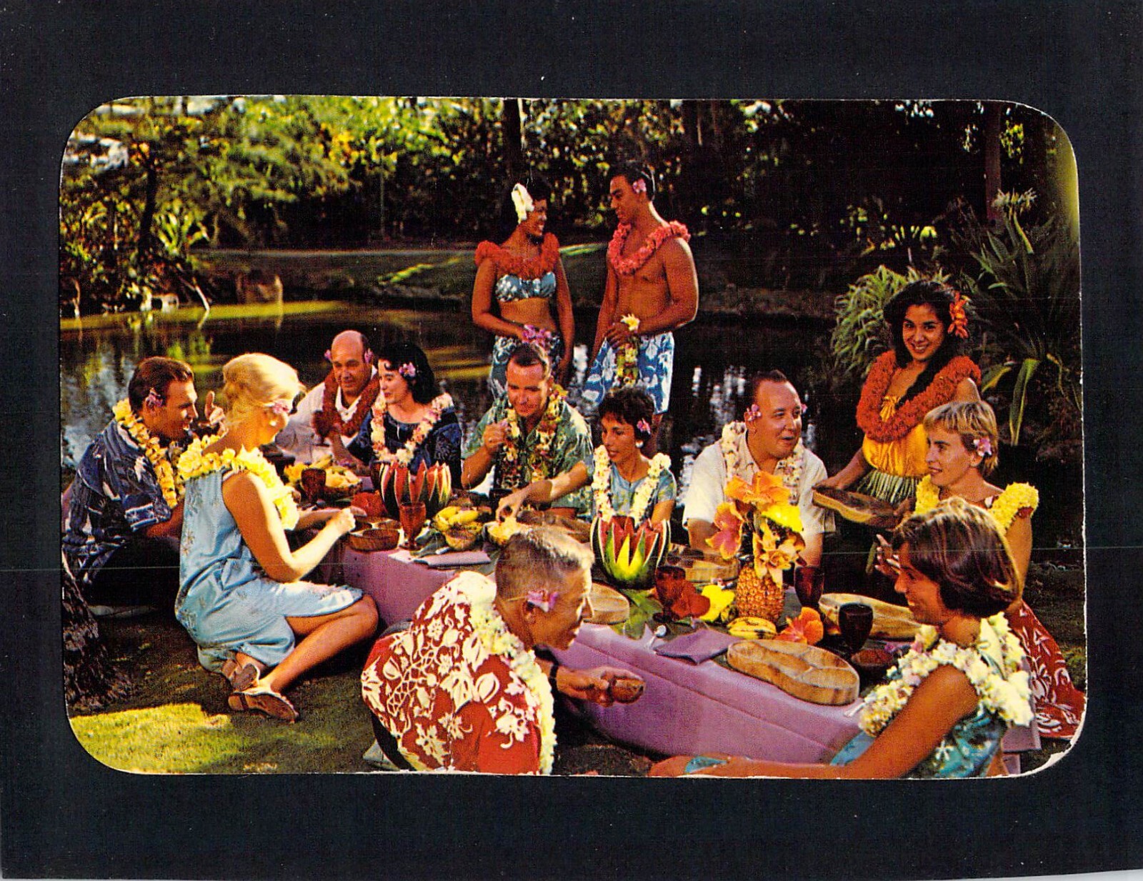 I3729 Transport United Air Lines Hawaiian Luau PU1966 Promotion vintage postcard