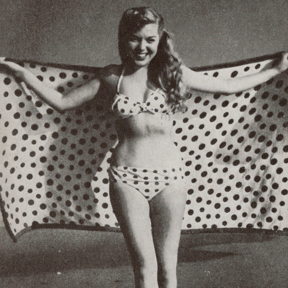 Bikini Pin-Up Lady 1950s Rockabilly Arcade Exhibit Card #16 Mutoscope Photo VTG.