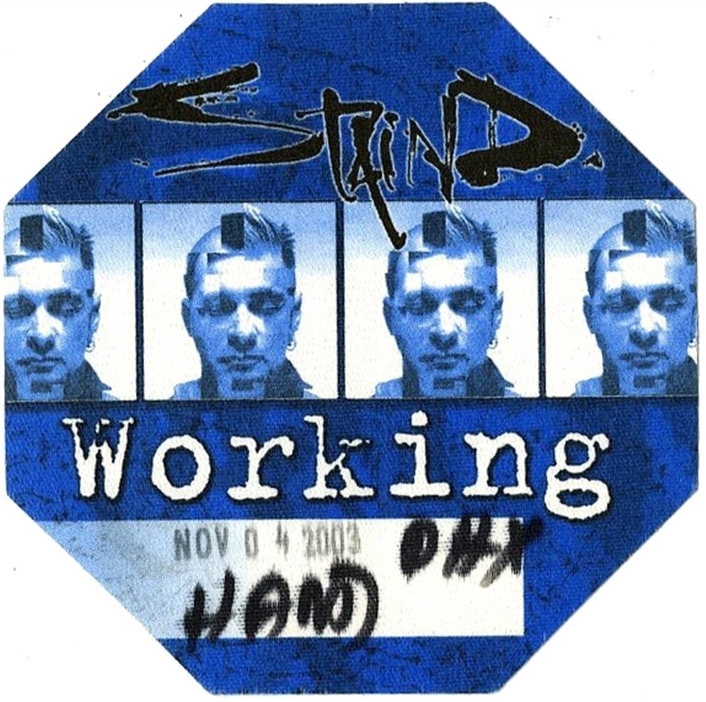 Staind 2003 14 Shades of Grey concert tour issued Working Crew Backstage Pass