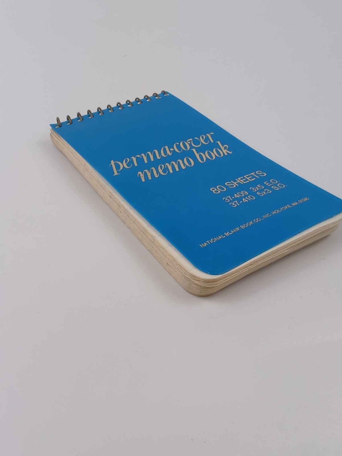 Vtg blue Perma-cover Memo Book National Blank Book Co Lined