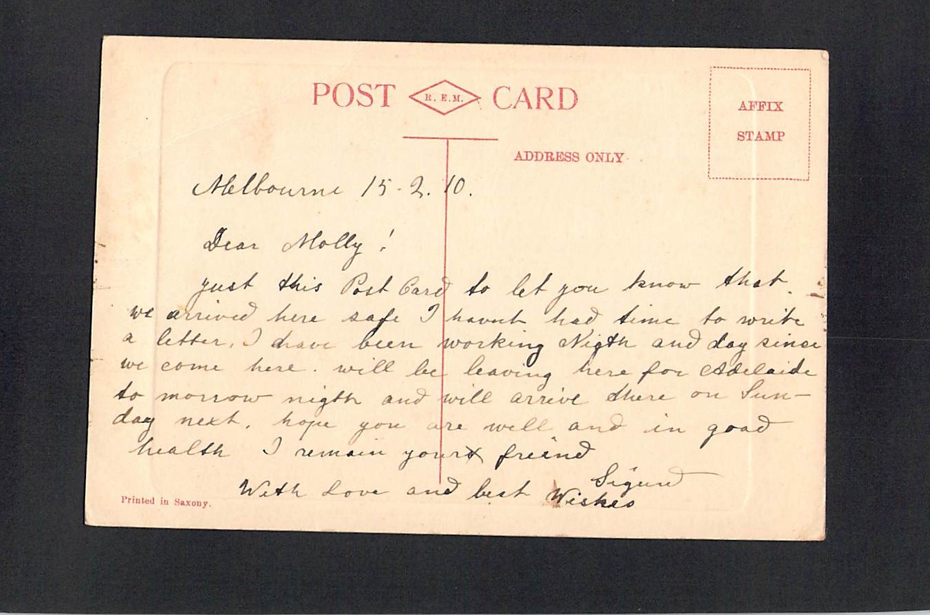 F7371 Australia V Melbourne GPO Post Office REM c1910 vintage postcard