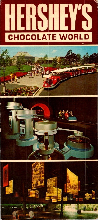 1970s Hershey Chocolate World Hotel Rack Card Pennsylvania Travel Ephemera Map