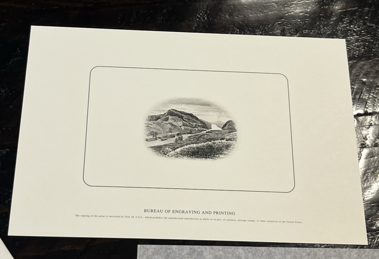 2000 BEP Construction of Panama Canal Intaglio Print Souvenir Card NM