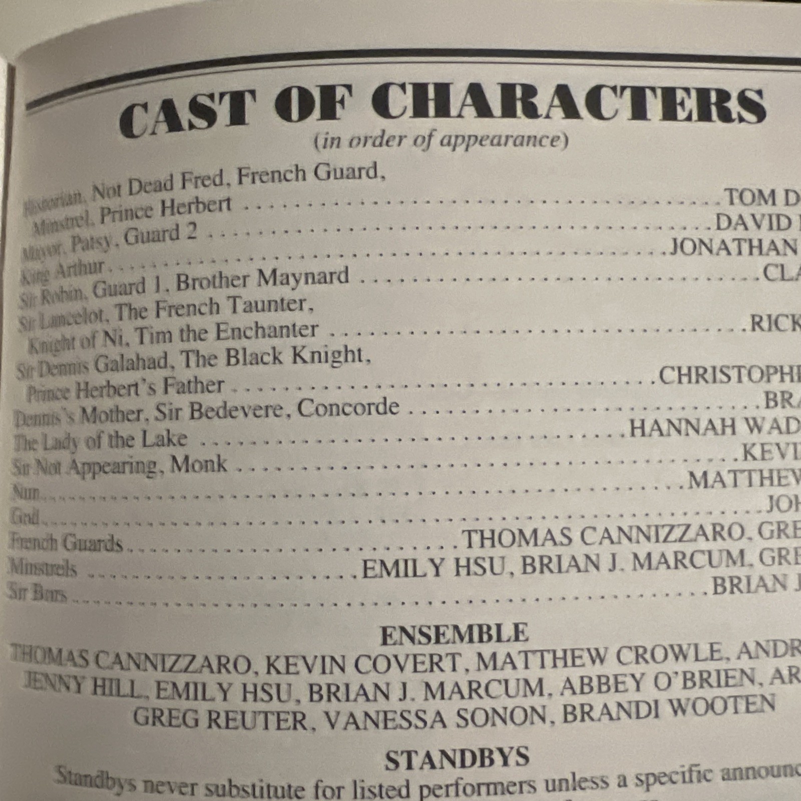 MONTY PYTHON SPAMALOT PLAYBILL 2008 BROADWAY SAM S SHUBERT THEATRE