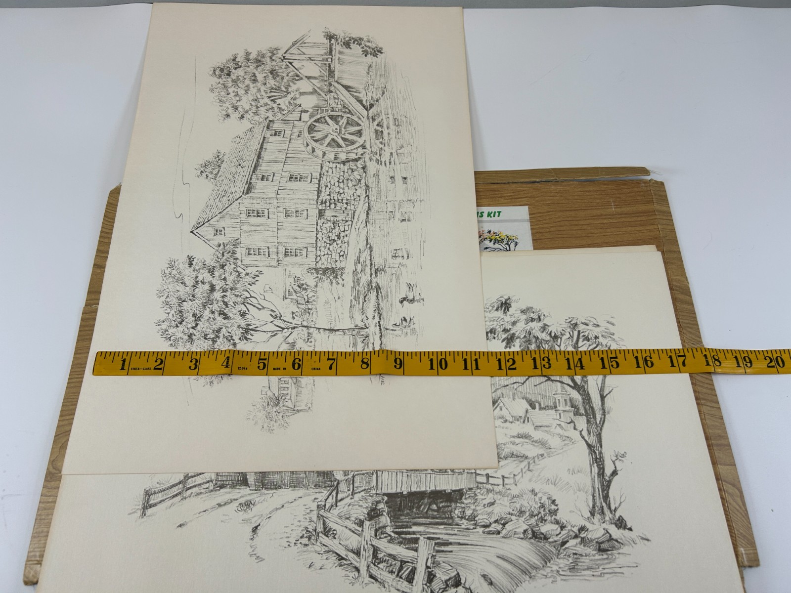 5 Covered Bridges Farmhouses Farms Coloring Pictures Posters Paintables Vintage
