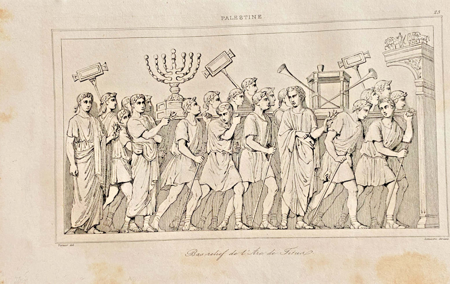 Palestine Engraving Bas Relief Of The Arch Of Titus