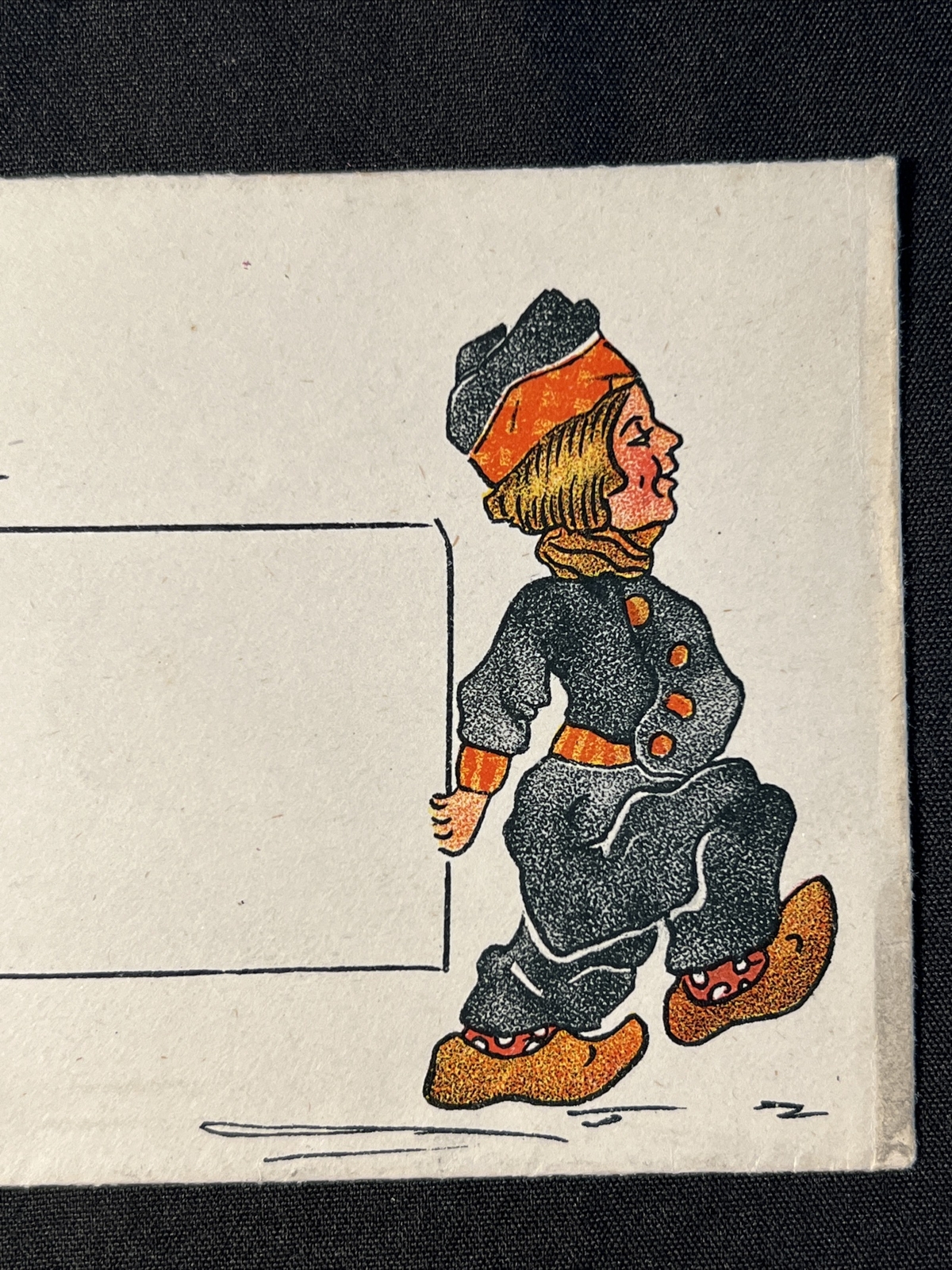c. 1910 ENVELOPE Dutch Boy & Girl in Wooden Shoes Multi Color Antique