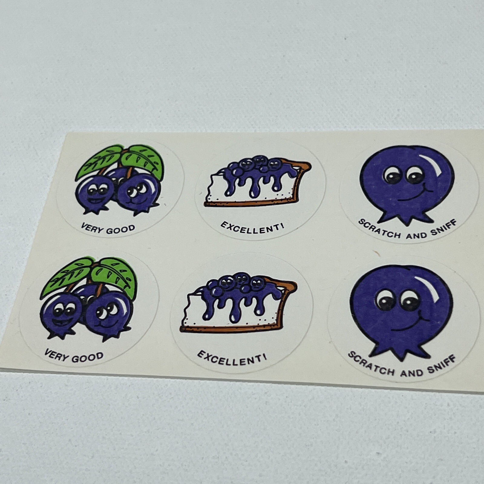 RARE Vintage Matte Scratch & Sniff Stickers 70’s Blueberry Blueberry Cheesecake