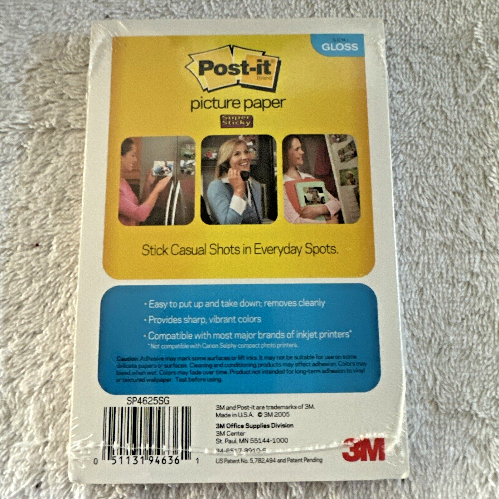 3M/Post-It Sticky 4”x6” 1-Matte / 1-Gloss Photo Picture Paper 50 sheets 2-Paks
