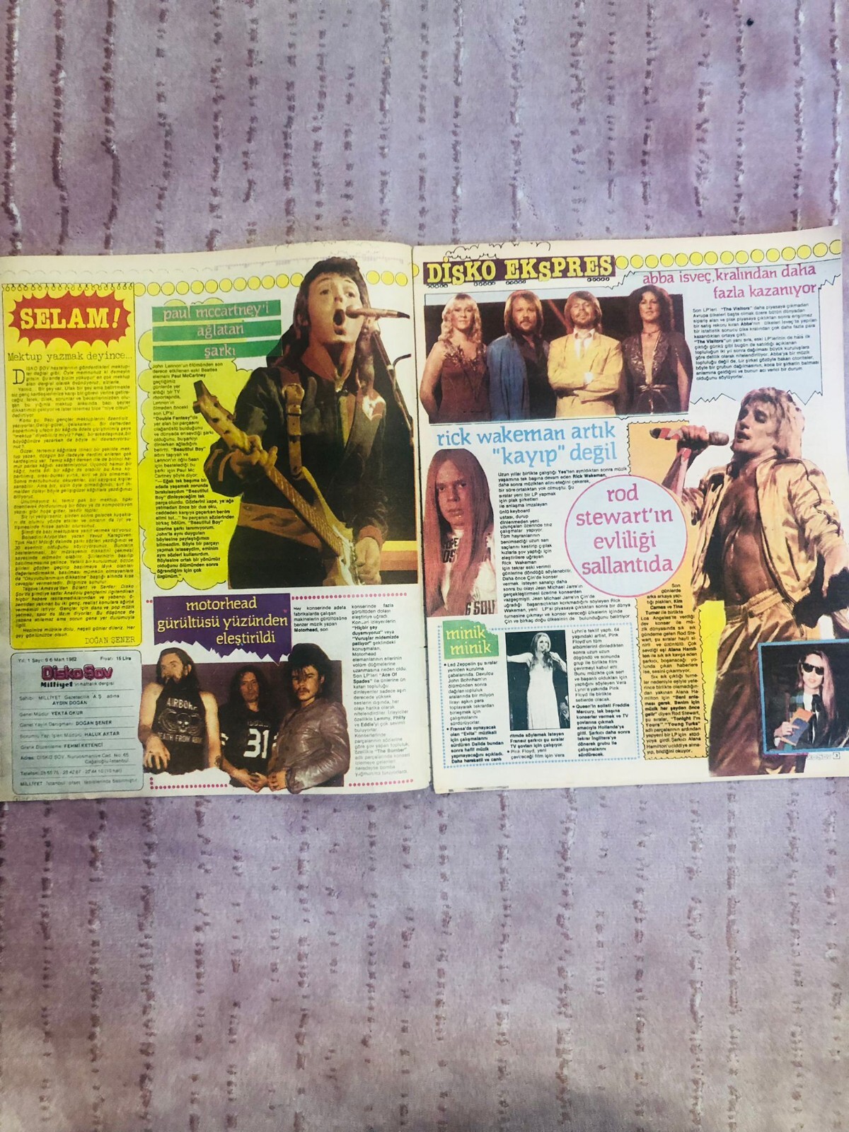 Shakin Stevens Back Cvr Magazine 1982 Abba Rod Stewart Johnny Hallyday Motorhead