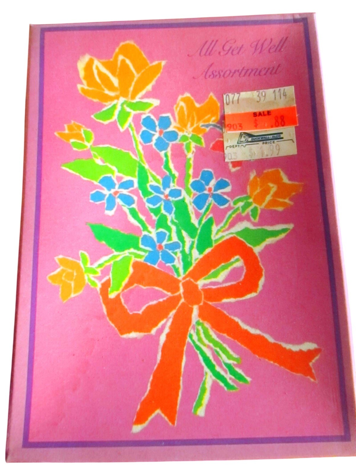 NEW IN Box 14 Vtg 80s Fantusy Colorful Flower GET WELL SOON Cards and Envelopes