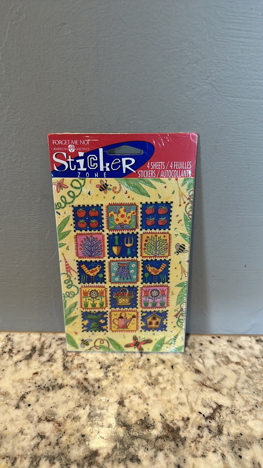 Sealed vintage Forget Me Not Floral Flower Garden Stickers NEW birdhouse birds
