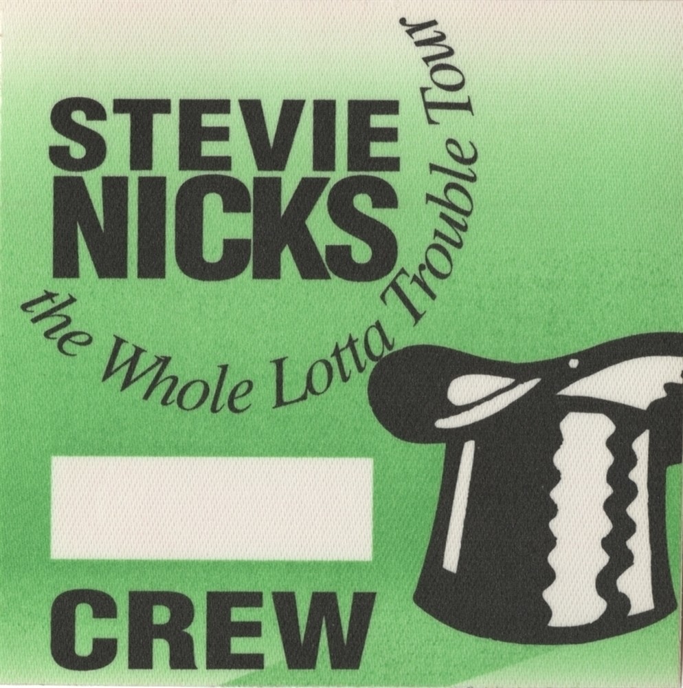 Stevie Nicks 1991 Whole Lotta Trouble concert tour Working Crew Backstage Pass