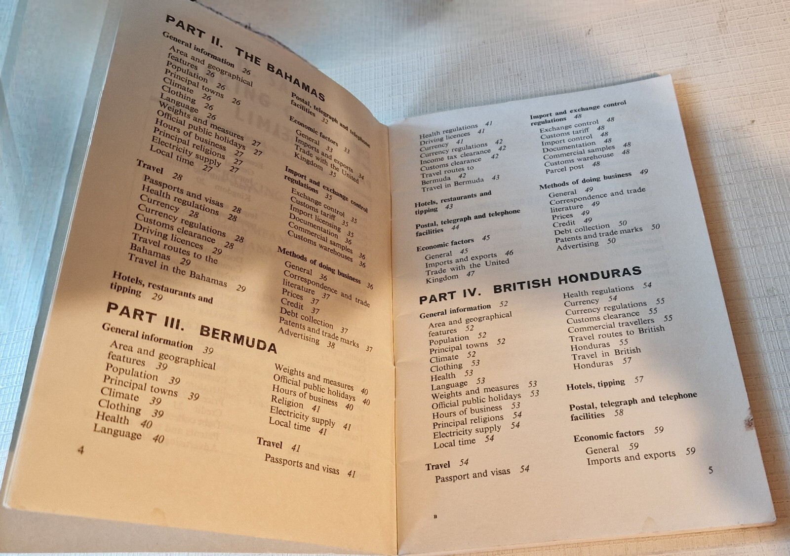 Hints to Business Men Visiting Jamaica Bahamas Bermuda & British Honduras 1965