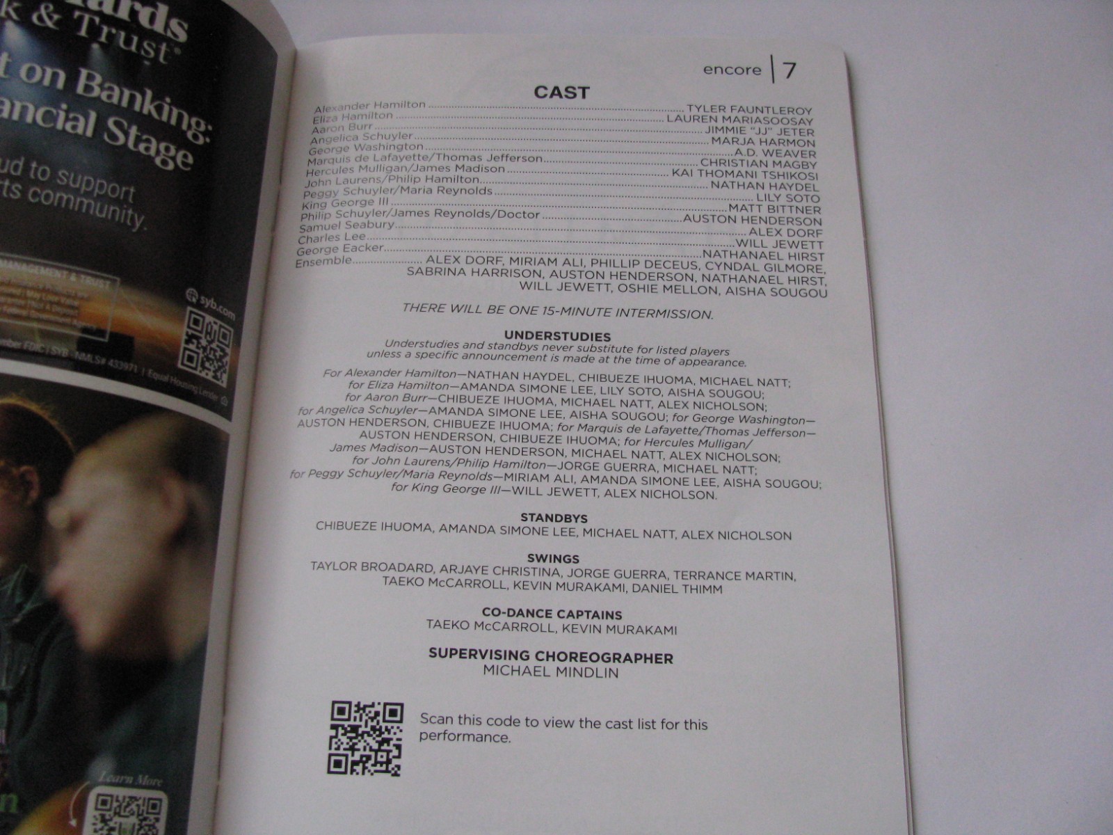 2025 Hamilton Musical Broadway in Cincinnati Ohio Aronoff Center Encore Program