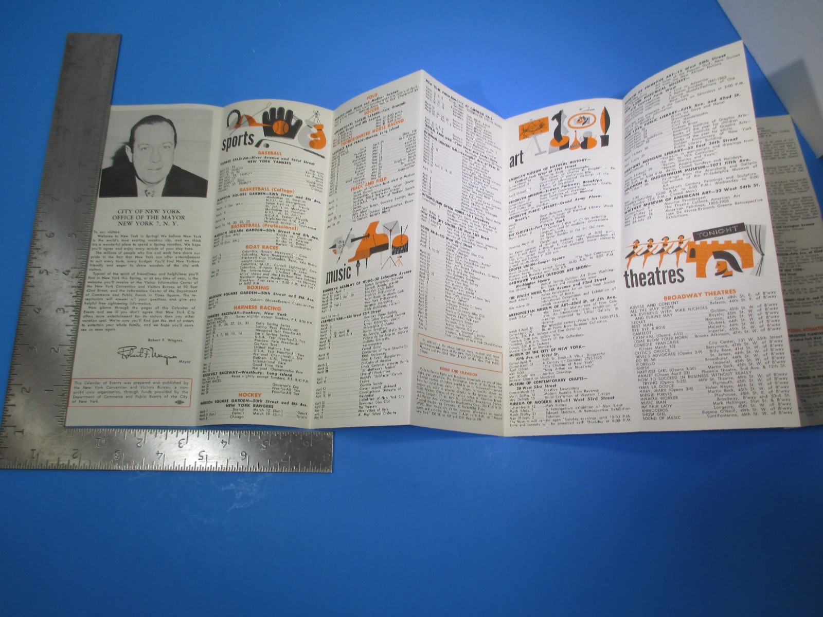 Vintage May 3 1961 Quarterly Calendar of Events New York World Trade Fair S7396