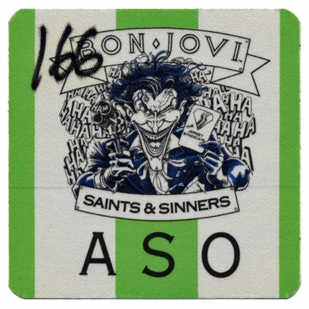 Bon Jovi 1988 New Jersey concert tour issued vintage band Backstage Pass