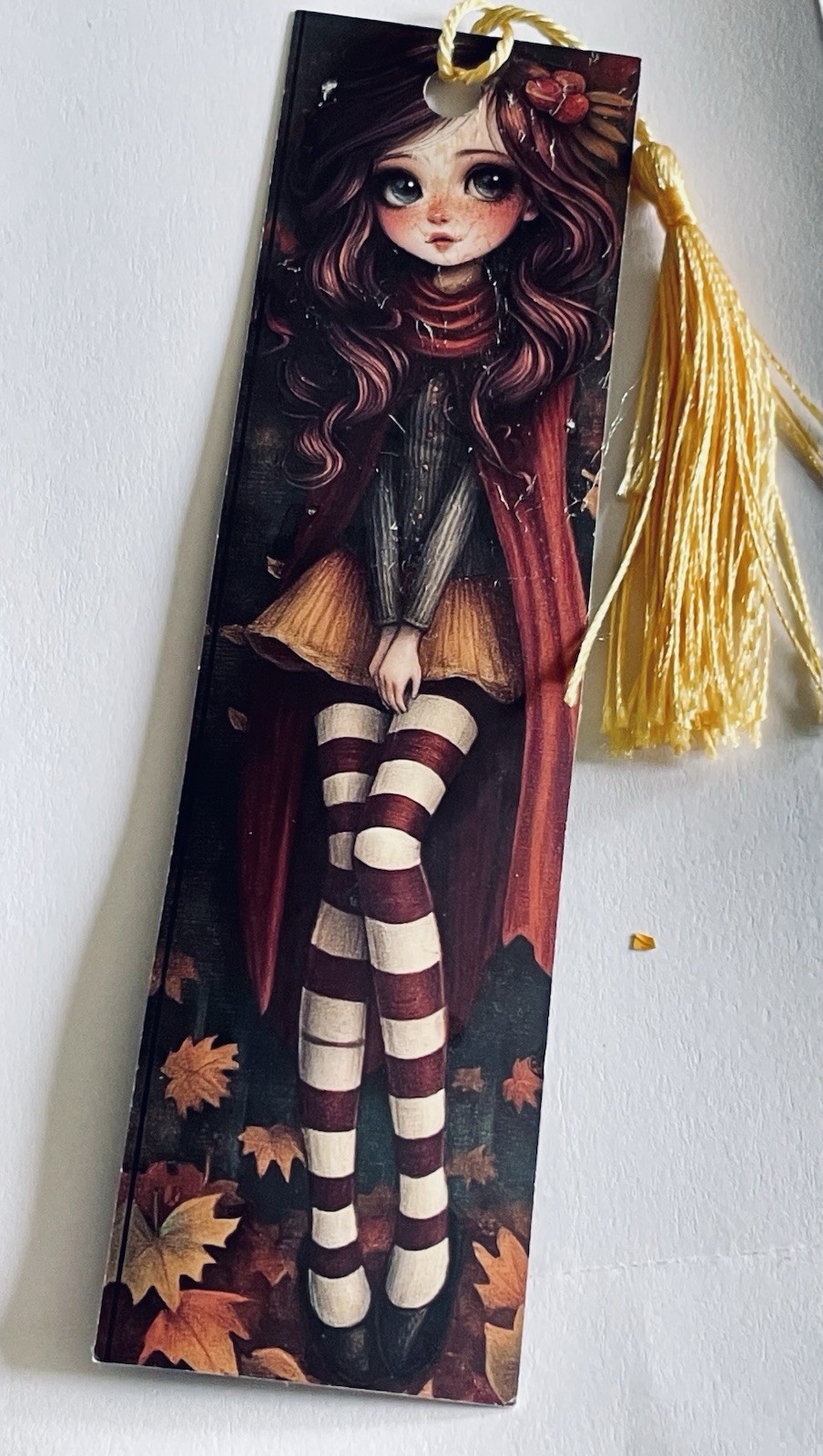 Handmade Bookmark Real Dried Flowers Fairytales Fairies Tassel Double Sided