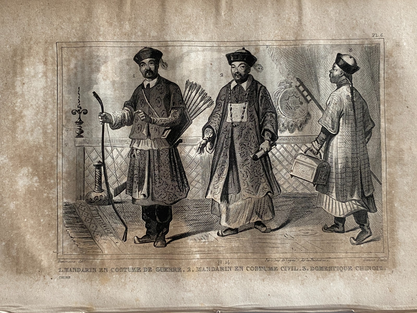 Engraving ‘China – Mandarin In War And Civil Costume – Domestic’