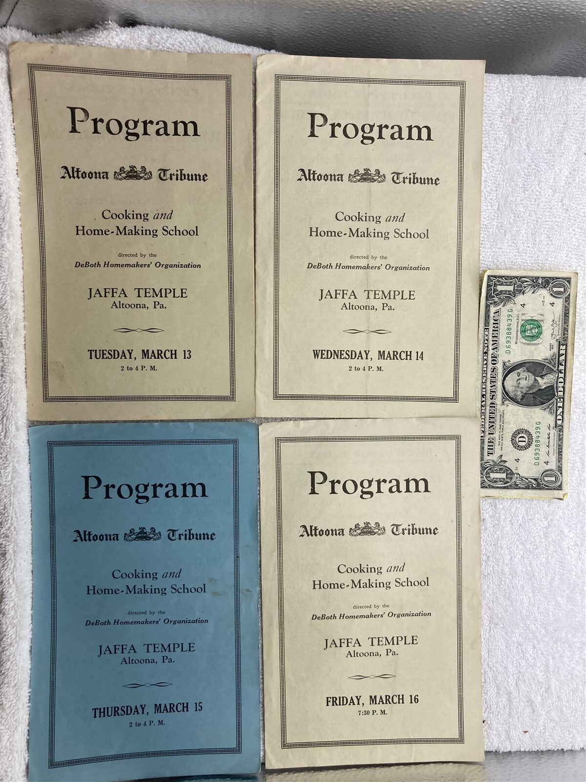 1923 1928 1934 Altoona Tribune Cooking School Jaffa Temple Altoona PA Programs