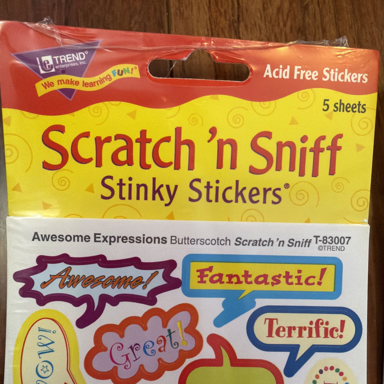 Vintage Trend Scratch ‘N Sniff Stinky Stickers Licorice Butterscotch 4 Packs
