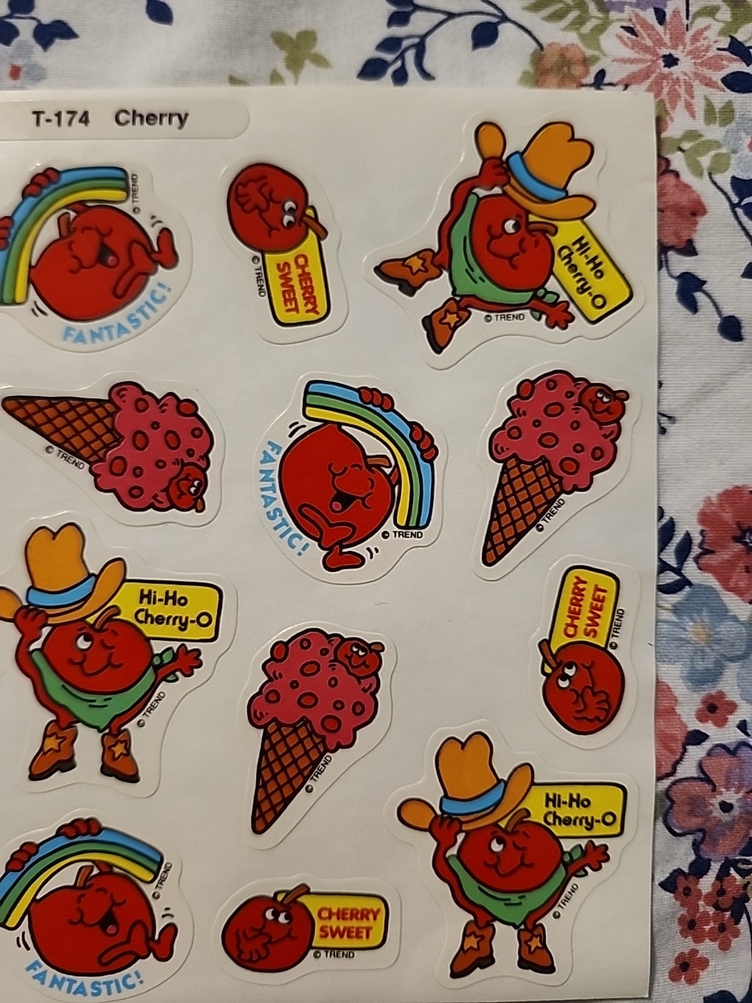 CHERRY Rare Vintage sticker NEW SHEET Trend Scratch N & Sniff smell 80’s
