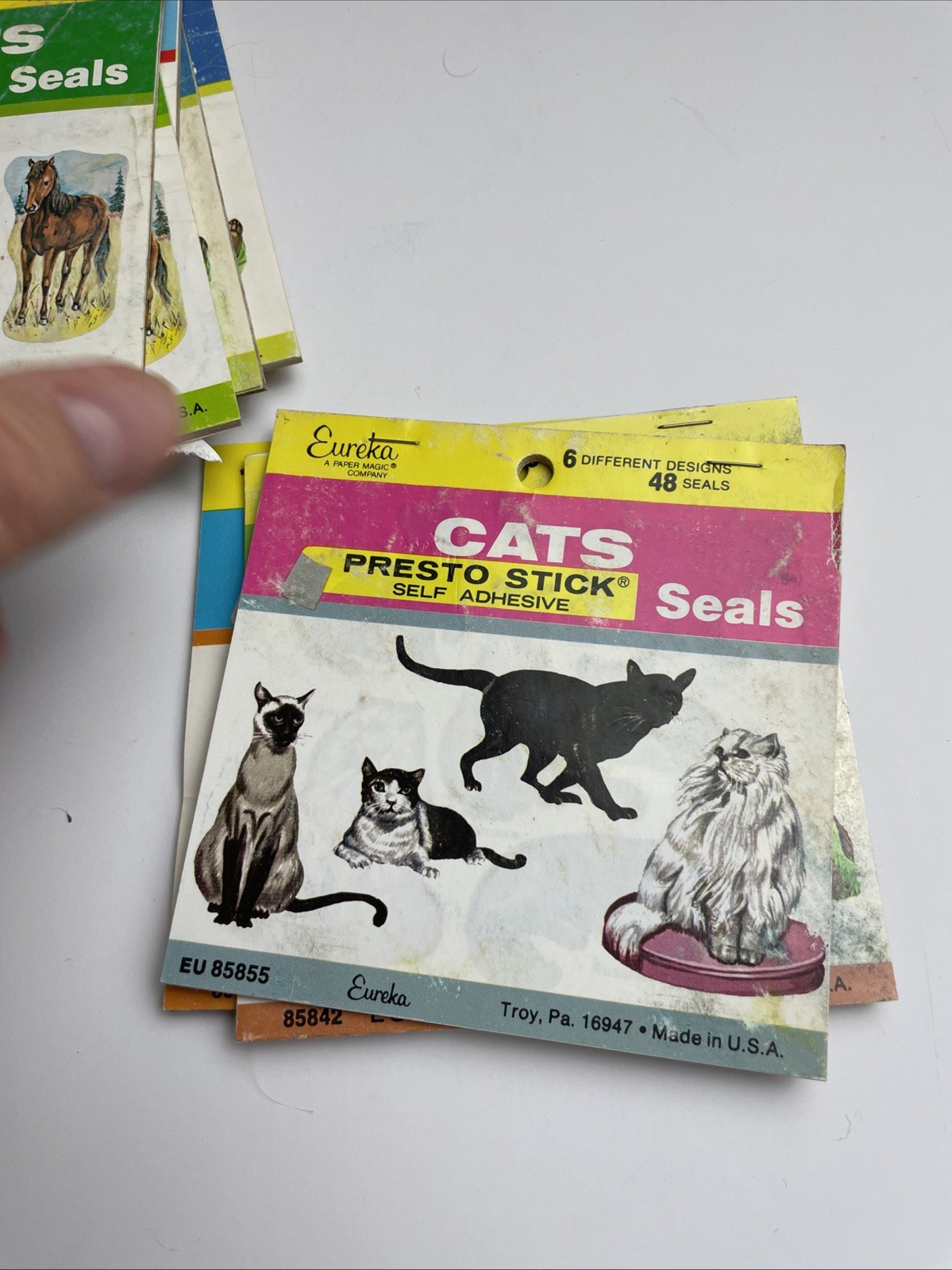 Vintage Lot Of Seals Eureka ANIMALS Dogs Jungle Cats Horse Birds Cute Etc