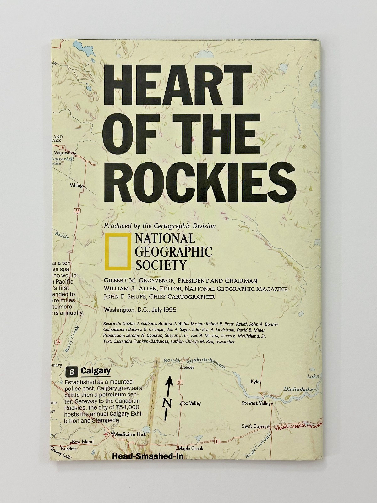 Heart Of The Rockies National Geographic Map From July 1995 Rocky Mountains