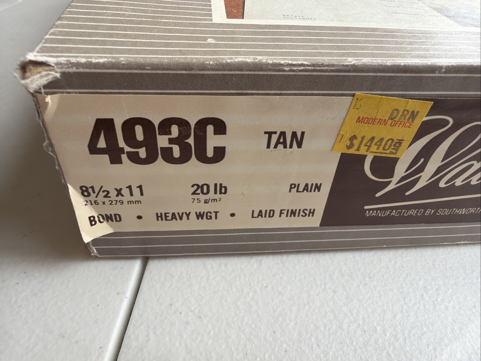Southworth Antique Watermark Bond 493C Tan Roughly 500 Sheets25% Cotton