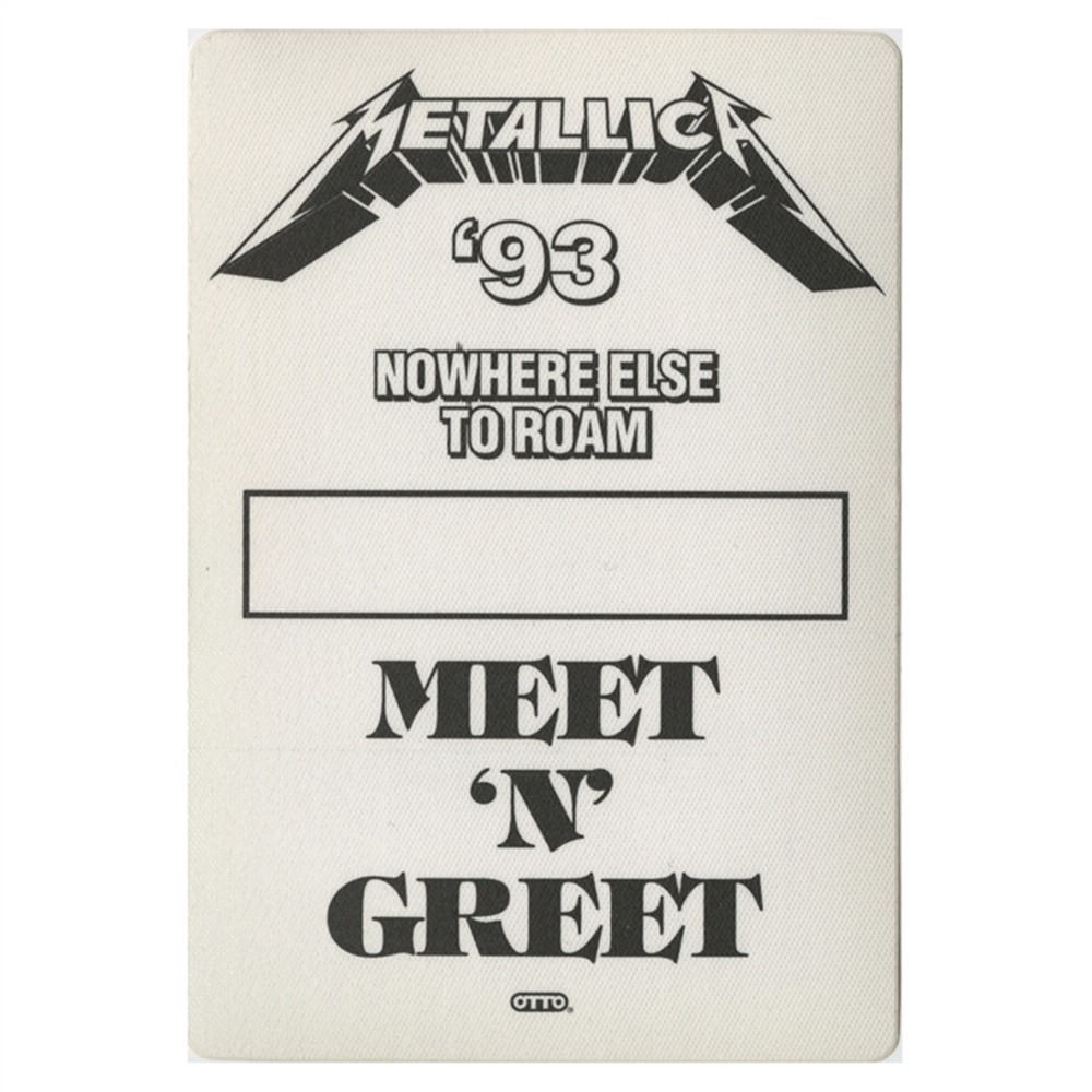 Metallica 1993 Wherever We May Roam concert tour Meet & Greet Backstage Pass