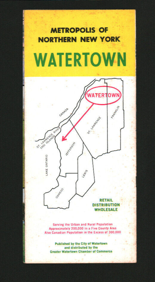 Watertown NY New York Gateway To The Thousand Islands Early 1970s City Brochure