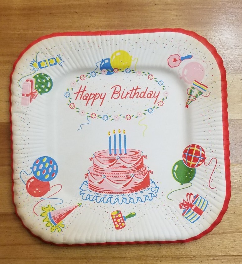 8 Reed? 1940’s-1950’s *HAPPY BIRTHDAY PAPER PLATES*
