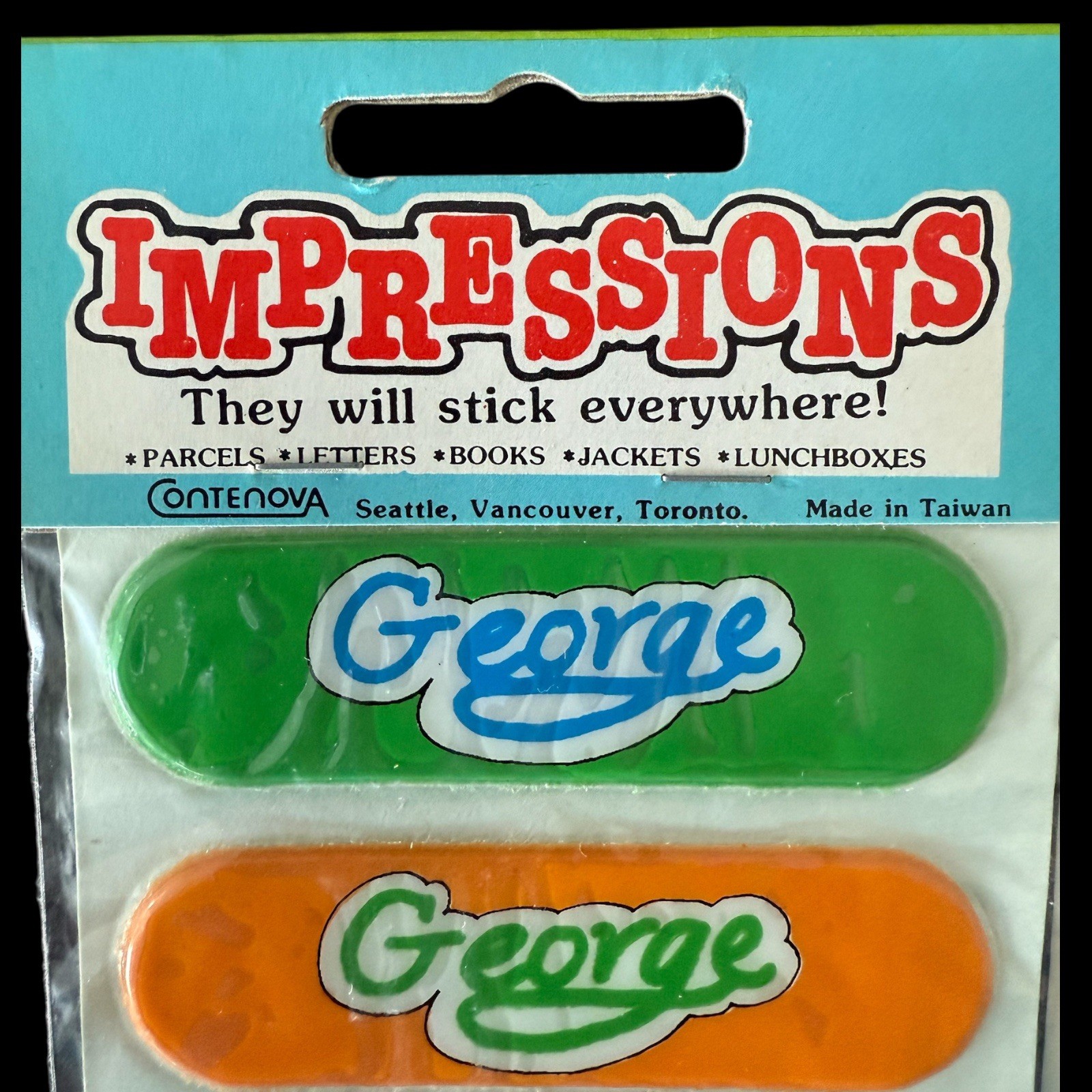 Lot of Vintage 80’s Personalized GEORGE Stickers – Puffy & Rainbow: New / Sealed