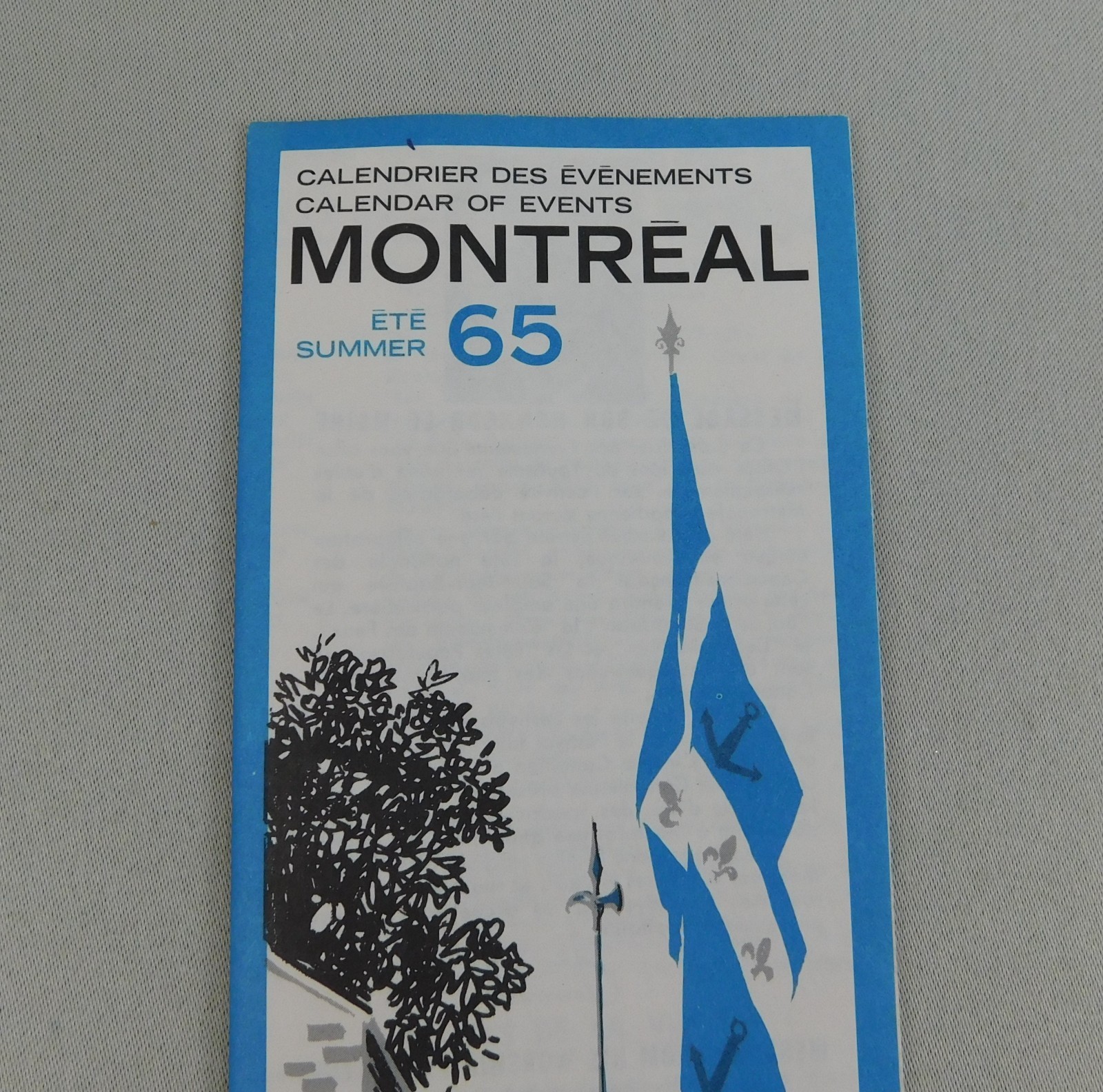 Vintage 1965 Montreal Calendar of Events Tourist Travel Brochure