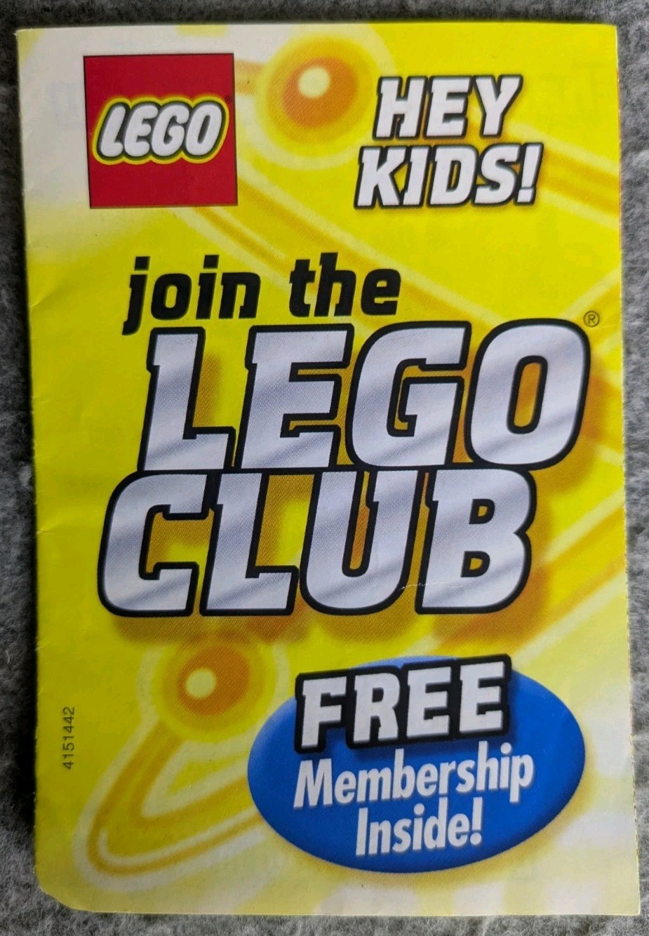 LEGO Club Mail-In Insert 2001 – Join the LEGO Club Flyer – Original Vintage