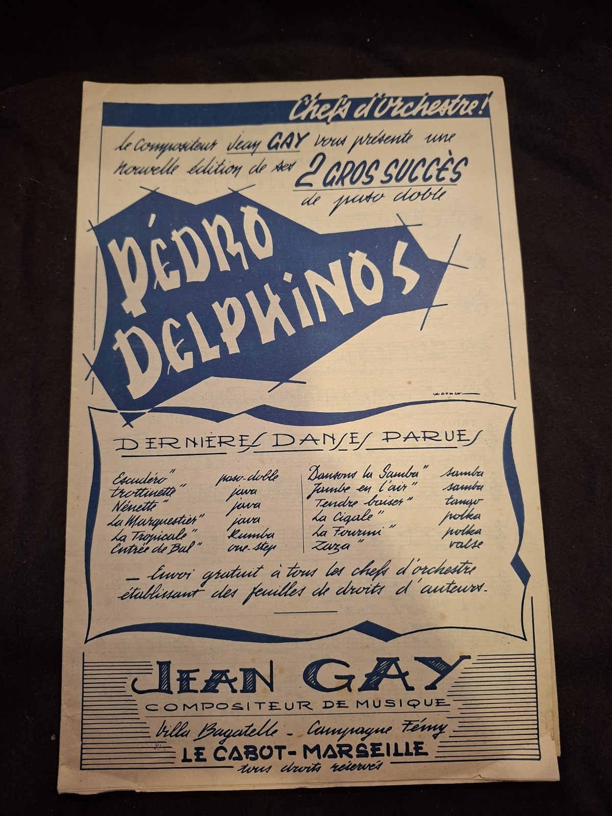 Pedro Delphinos Jean Gay Sheet Music