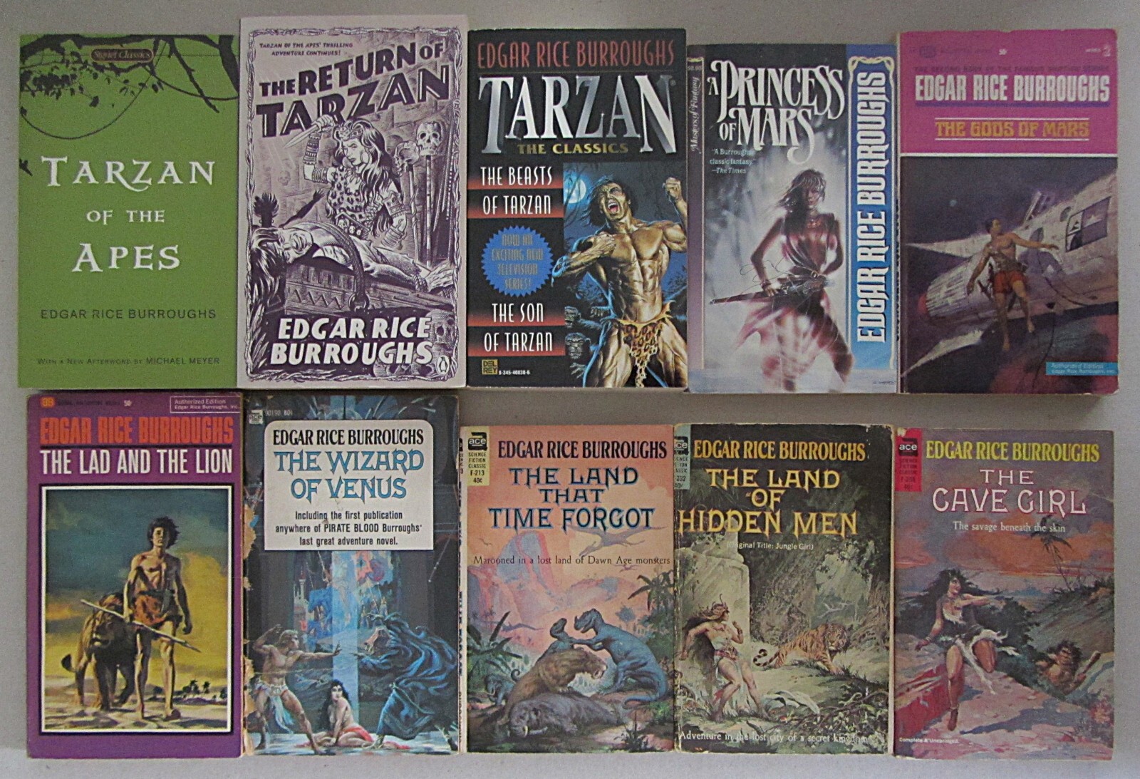 LOT 10~EDGAR RICE BURROUGHS PB~TARZAN~JOHN CARTER~NON SERIES~GOOD to FINE