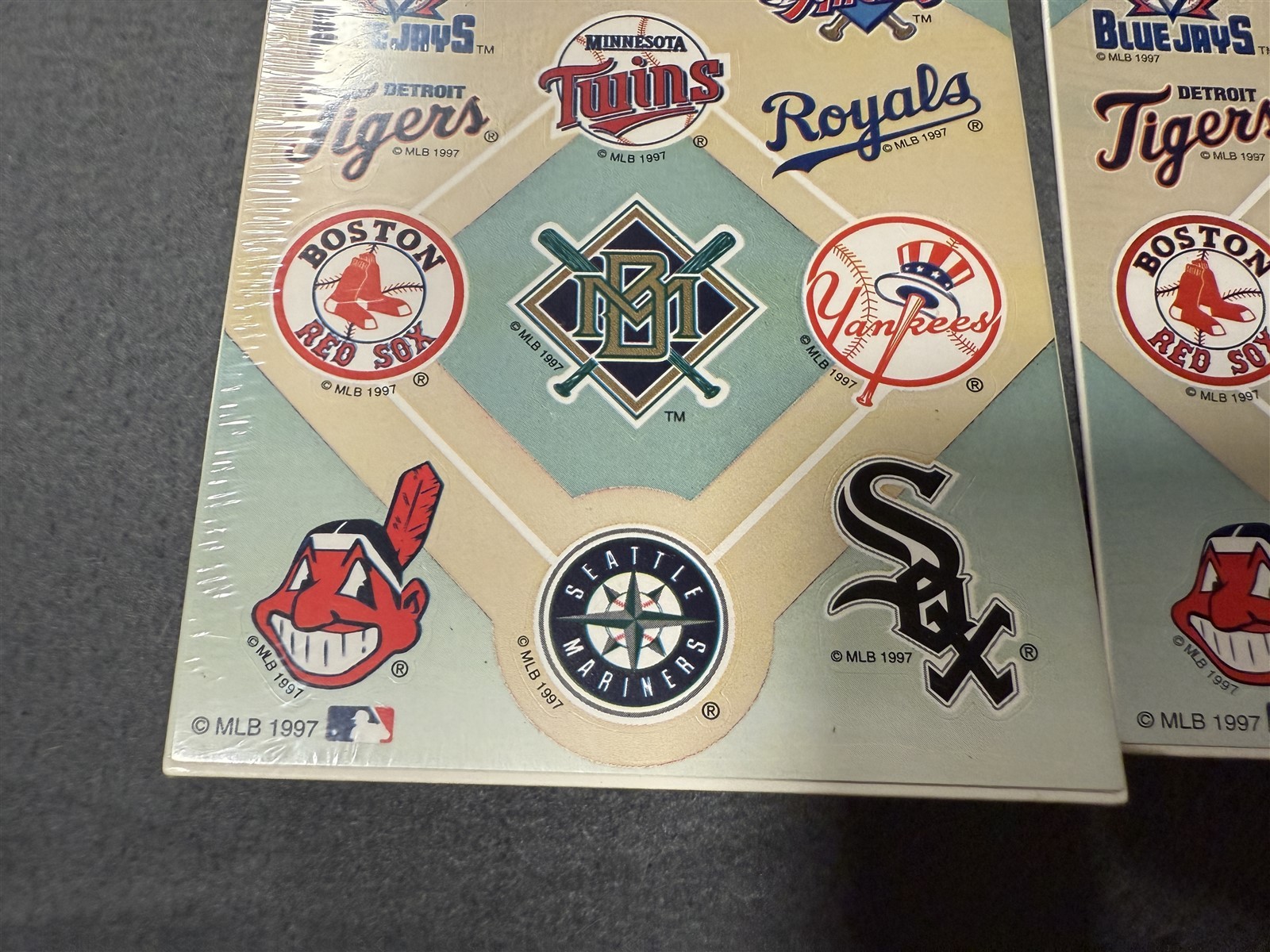 #4 VINTAGE FORGET ME NOT AMERICAN GREETINGS BASEBALL TEAM MLB STICKERS 2 PACKS