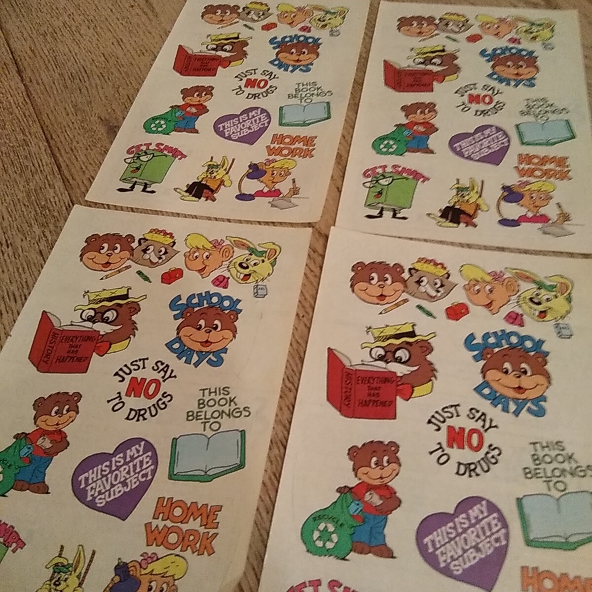 Vintage 1992 Stickers Shoney’s Bear Cub Club From Tennessee Set Of 4 Sheets