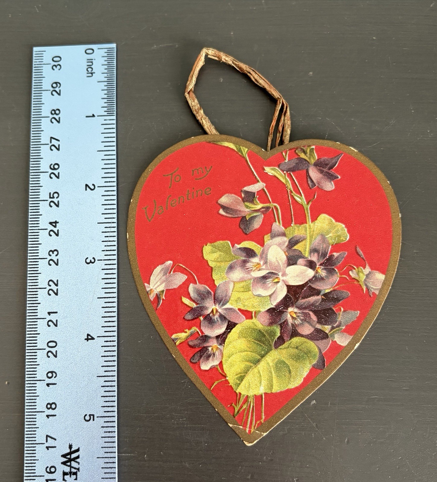 Antique Tuck & Sons Valentine Cards Heart Shape w Cupid Printed in Germany 3 Lot