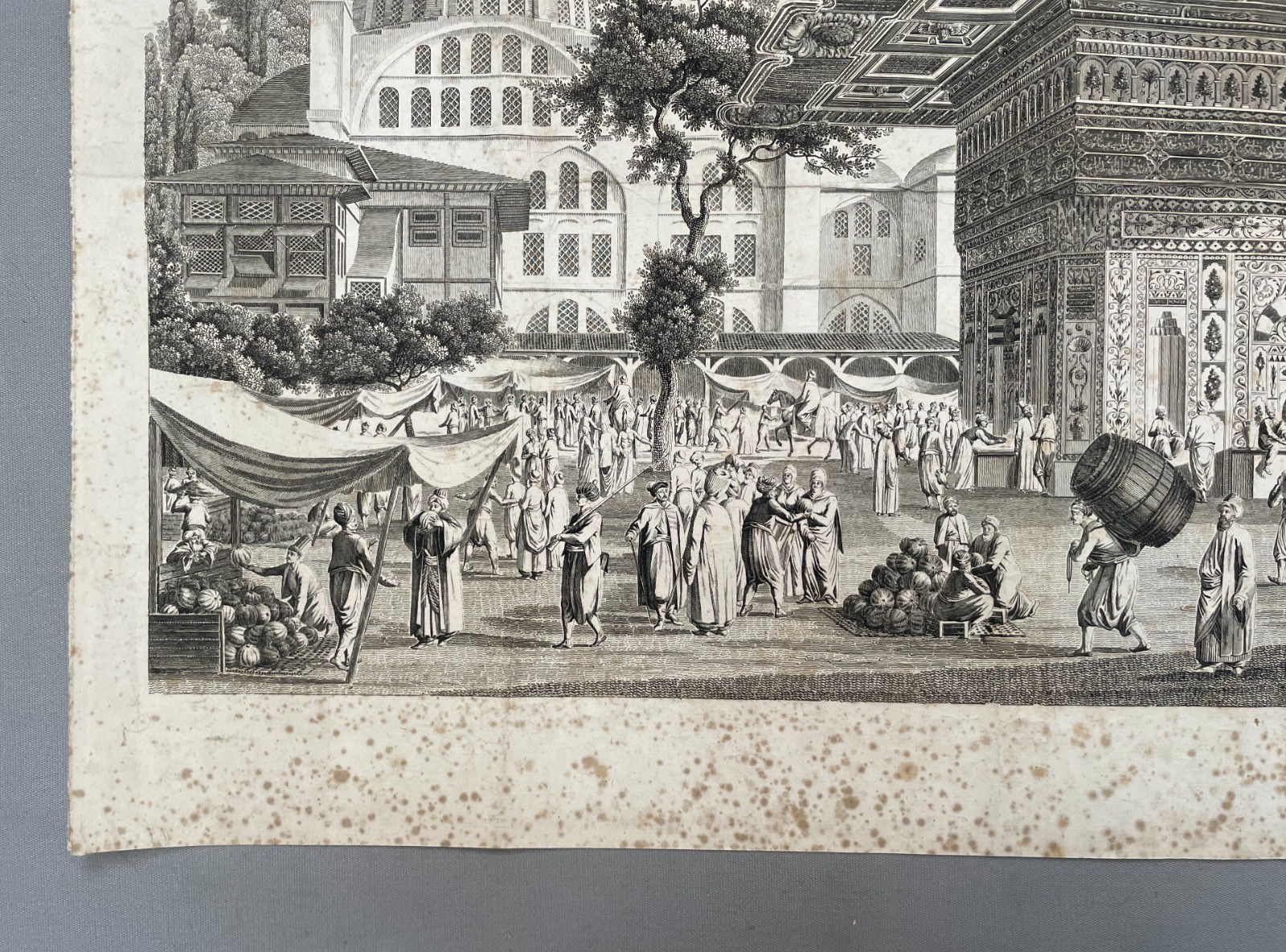 View of Top-Hané Square and Fountain, Engraving after Melling, 19th Century